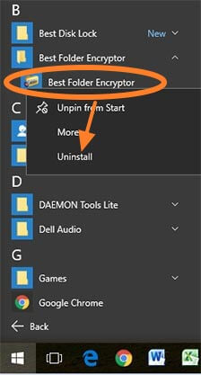 Uninstall Best Folder Encryptor/
