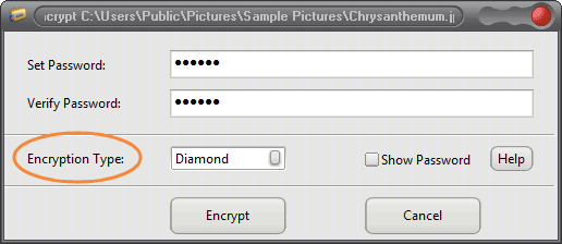 Encryption window